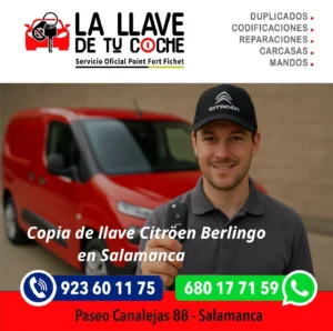 copia de llave y mando de citröen berlingo